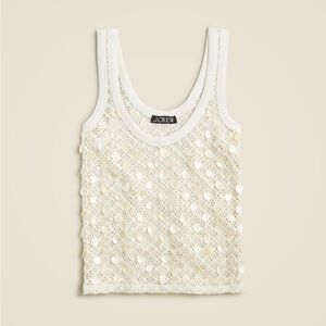 J. Crew Crochet shell-embroidered tank top